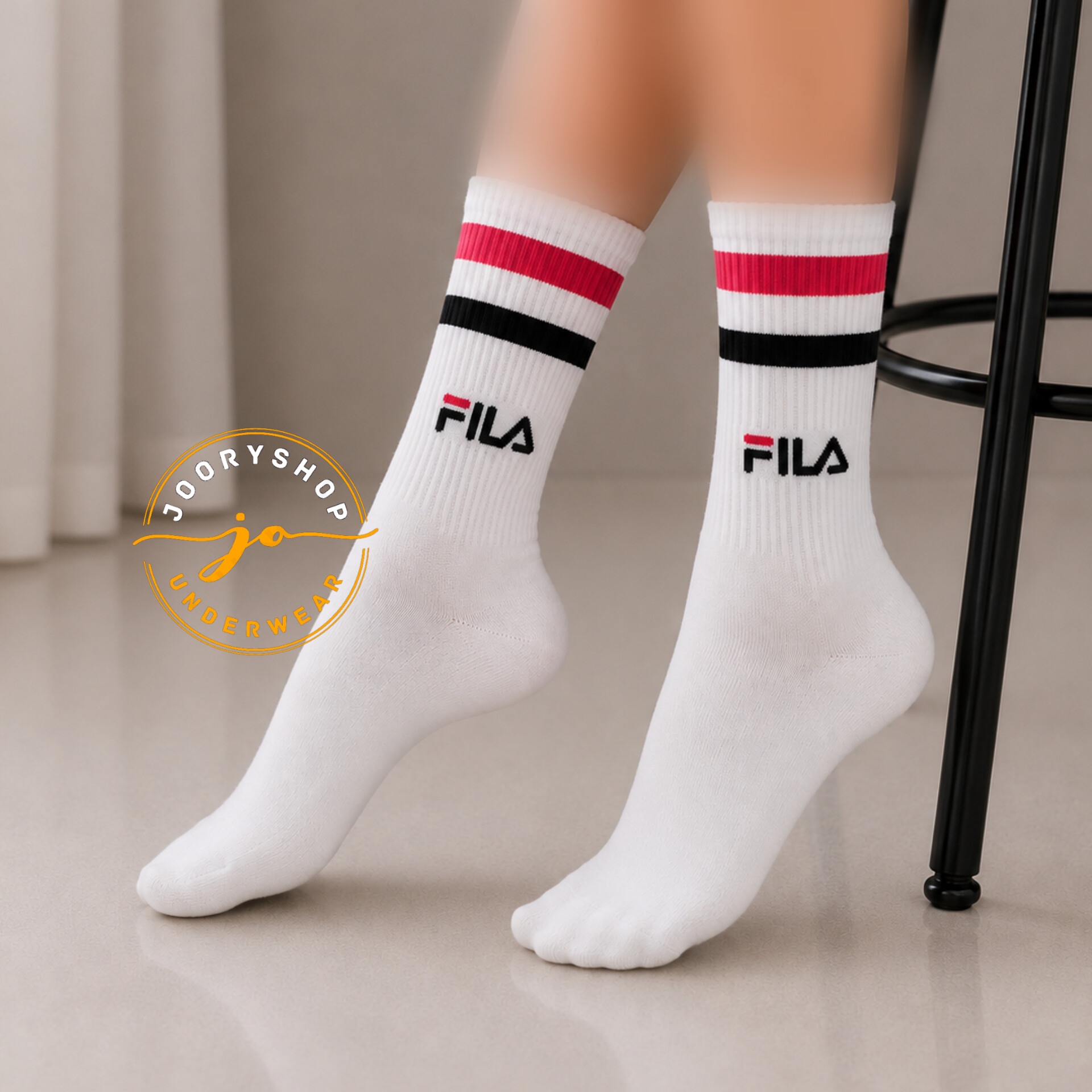 جوراب ورزشی زنانه و دخترانه مدل FiLA فری سایز 36 تا 44 (جوری شاپ)